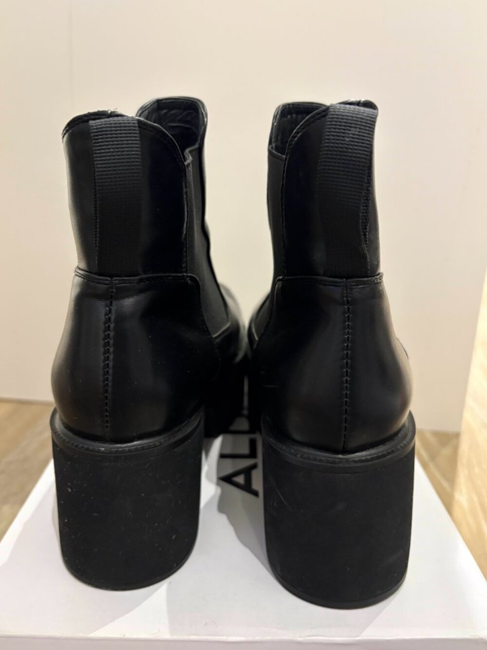 Black Aldo Platform Heel Boots - Picture 4 of 4